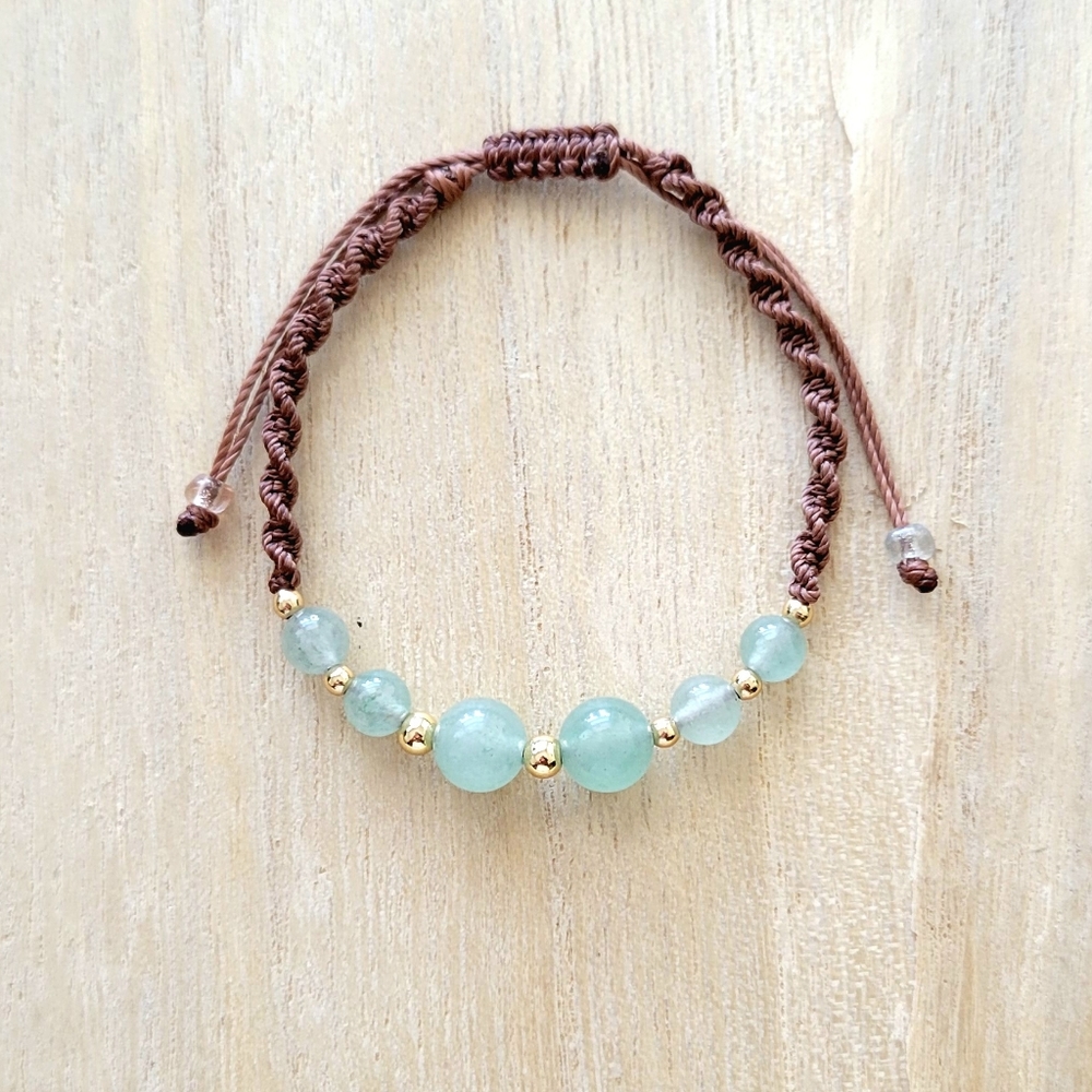 Handmade Beaded Crystal Macrame Bracelet - Picture 2 of 6